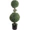 33" Double Boxwood Ball Topiary Tree in Black Pot, Floral Home by Artificial Flowers